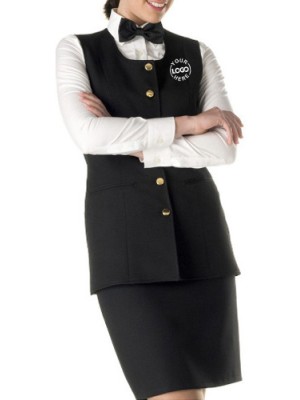 Women Restaurant Bar Uniform Set Black Women Restaurant Bar Uniform Set Black